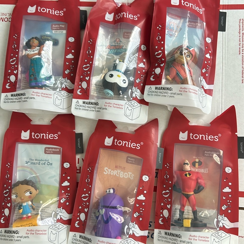 Tonies Toni box audio characters new lot of 6 Encanto paw patrol incredibles